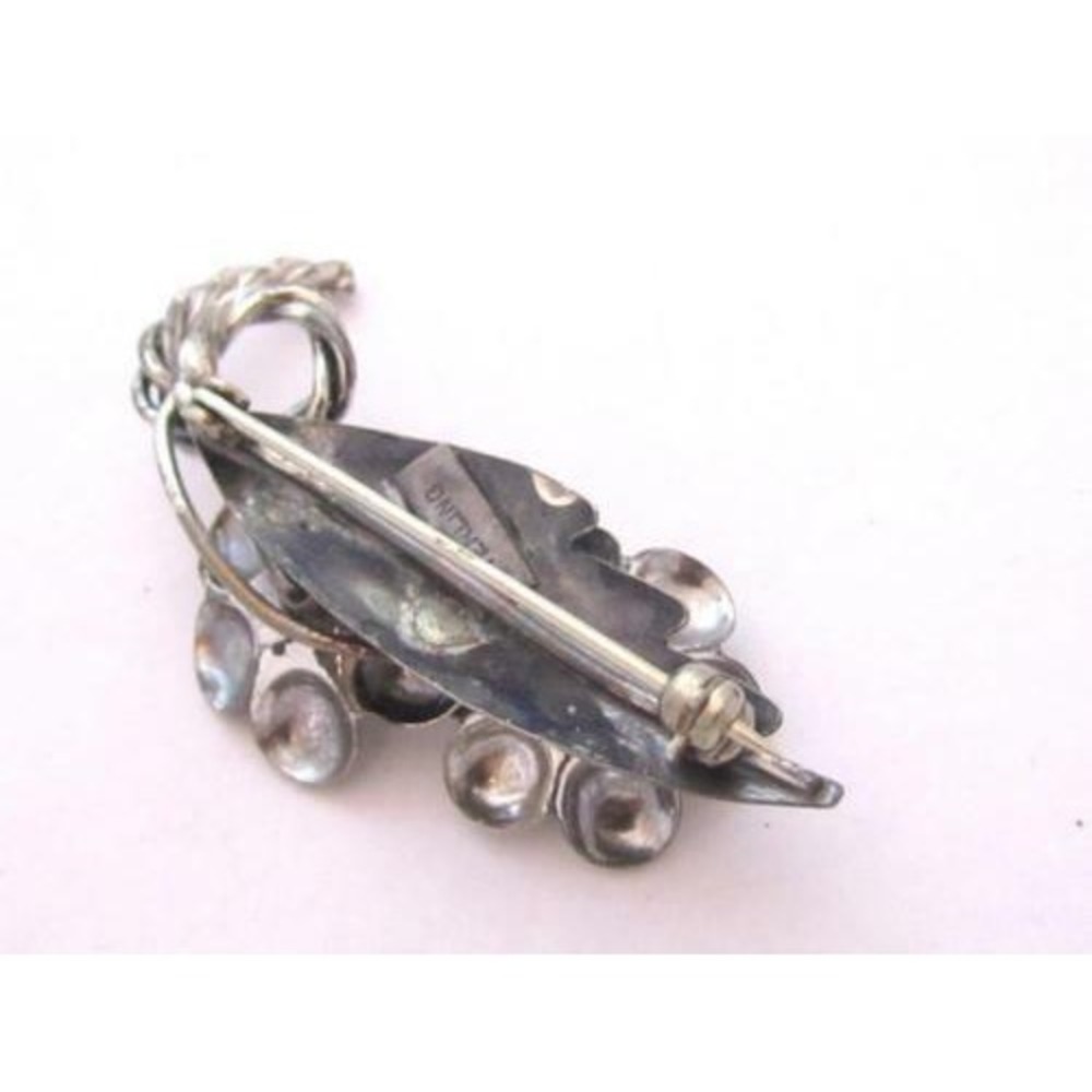Vintage Sterling Silver Flowers‎ Old Signed Brooch Floral Pin*925*6g*1-7/8" - Picture 3 of 4